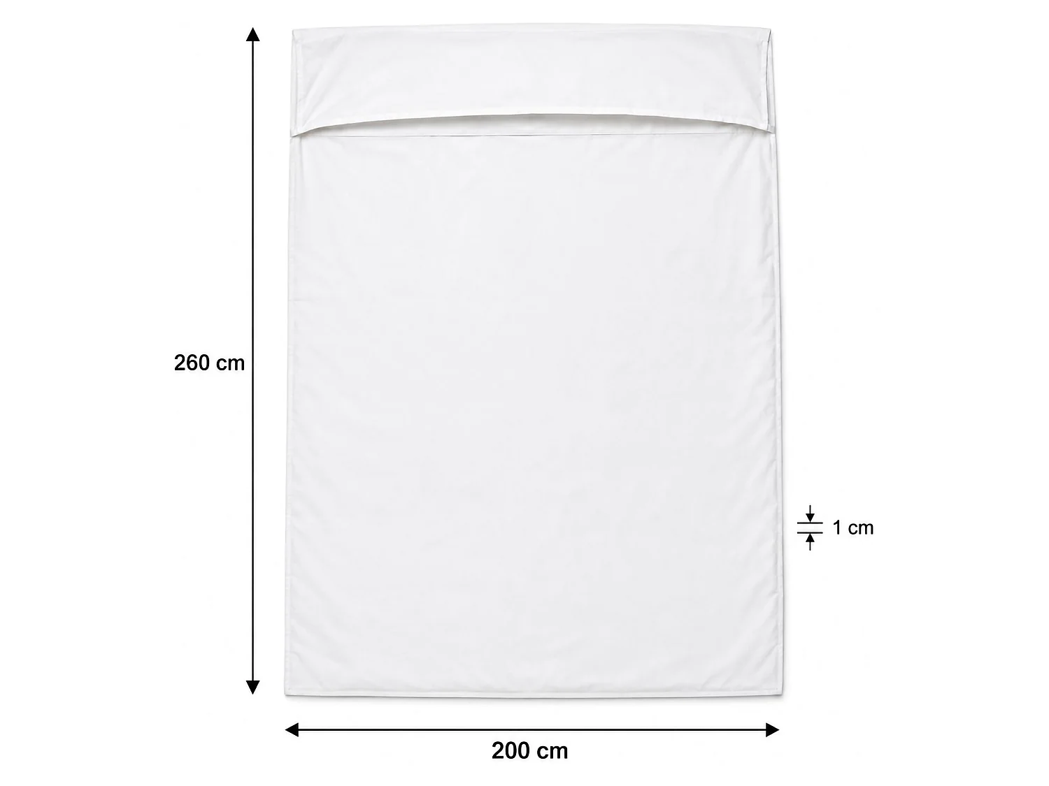 Housse de couette double Ronabasde, taie incluse, 260x200 cm blanc, en percale, lavable en machine