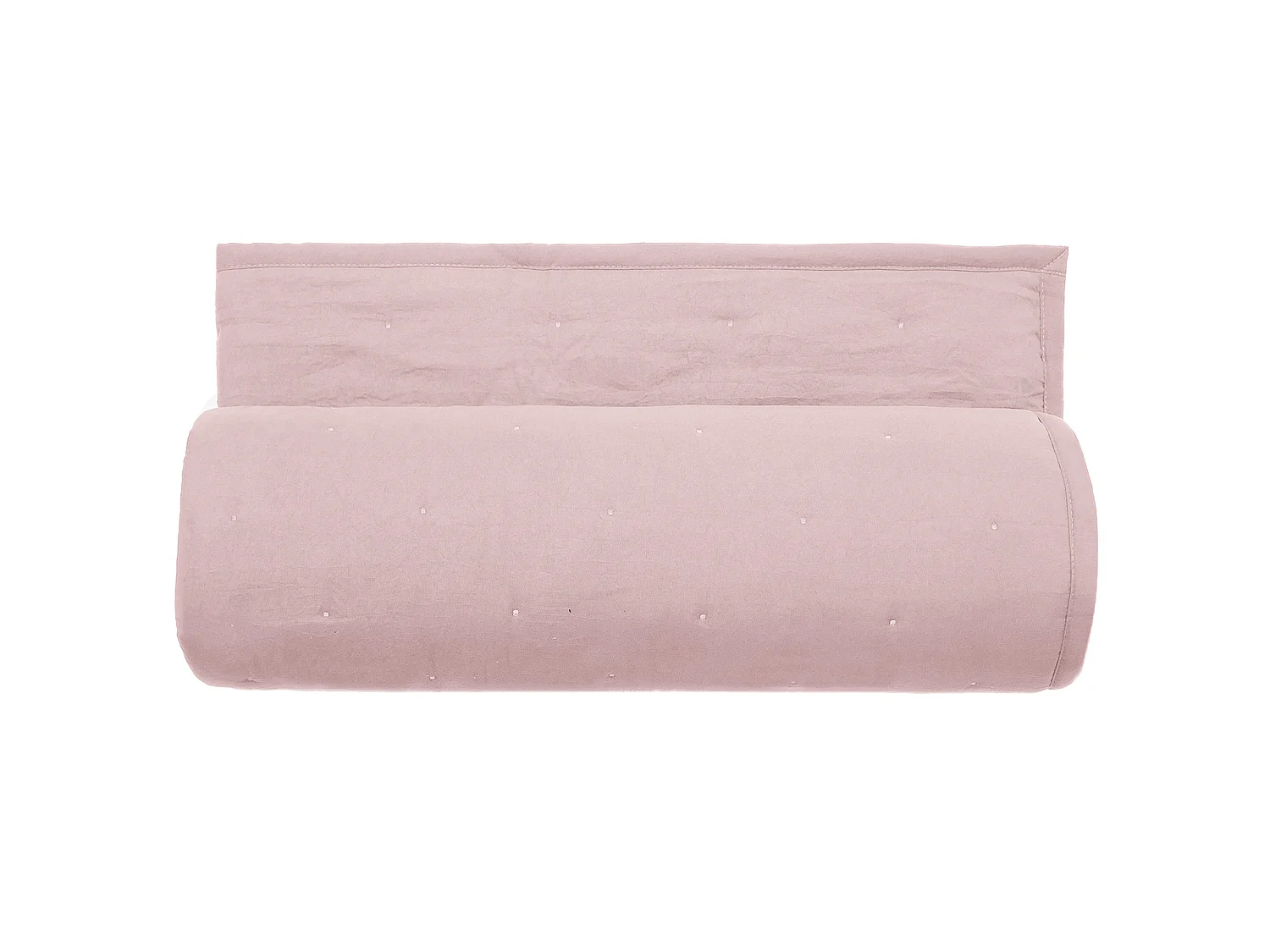 Couvre-lit 220x240 cm CELESTE velours piquage points brodés rose