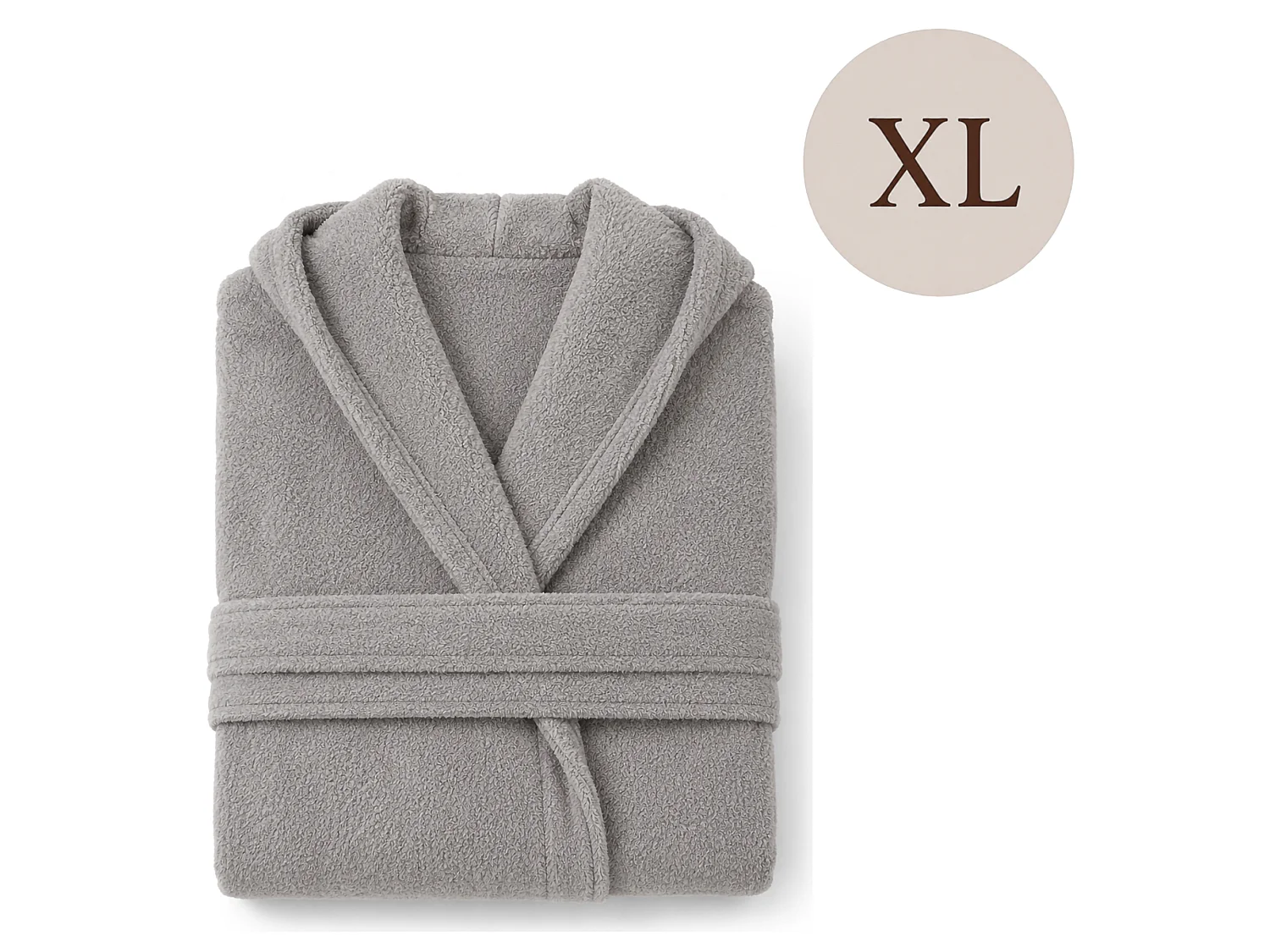 Accappatoio Satiza, 100% Cotone con Cappuccio, Grigio, Taglia xl