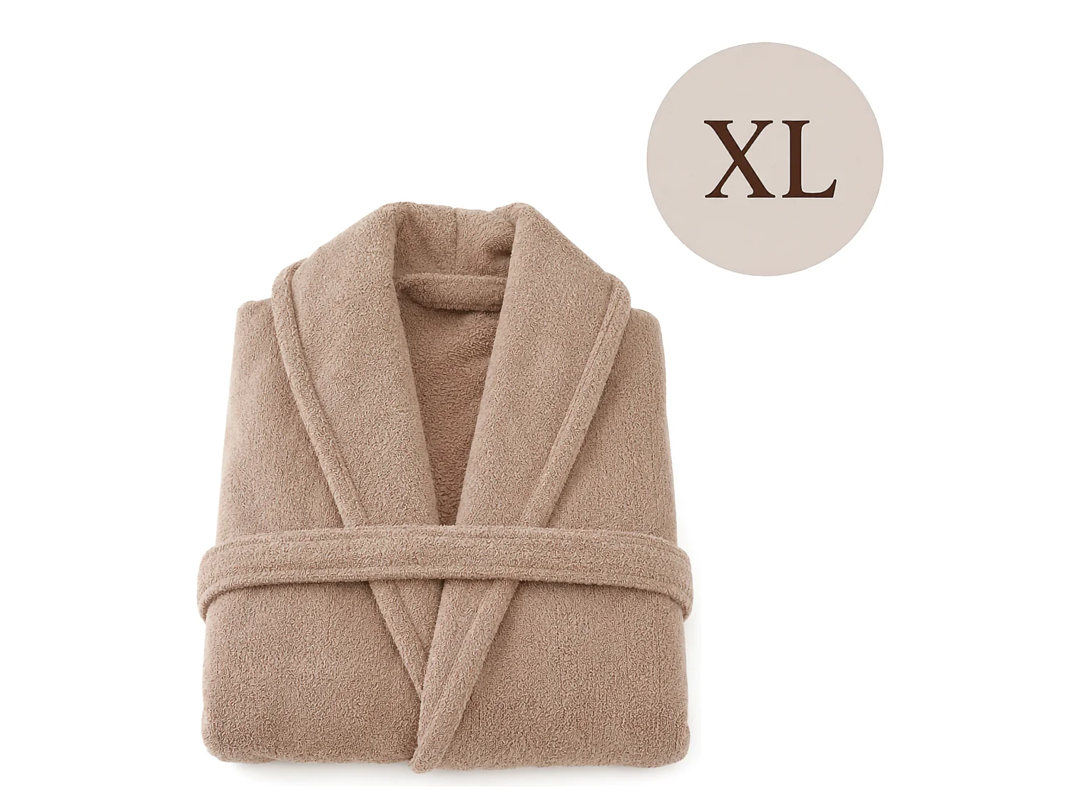 Peignoir Satiza, 100% Coton avec Capuche, Marron Sable, Nuance Sable, Taille XL