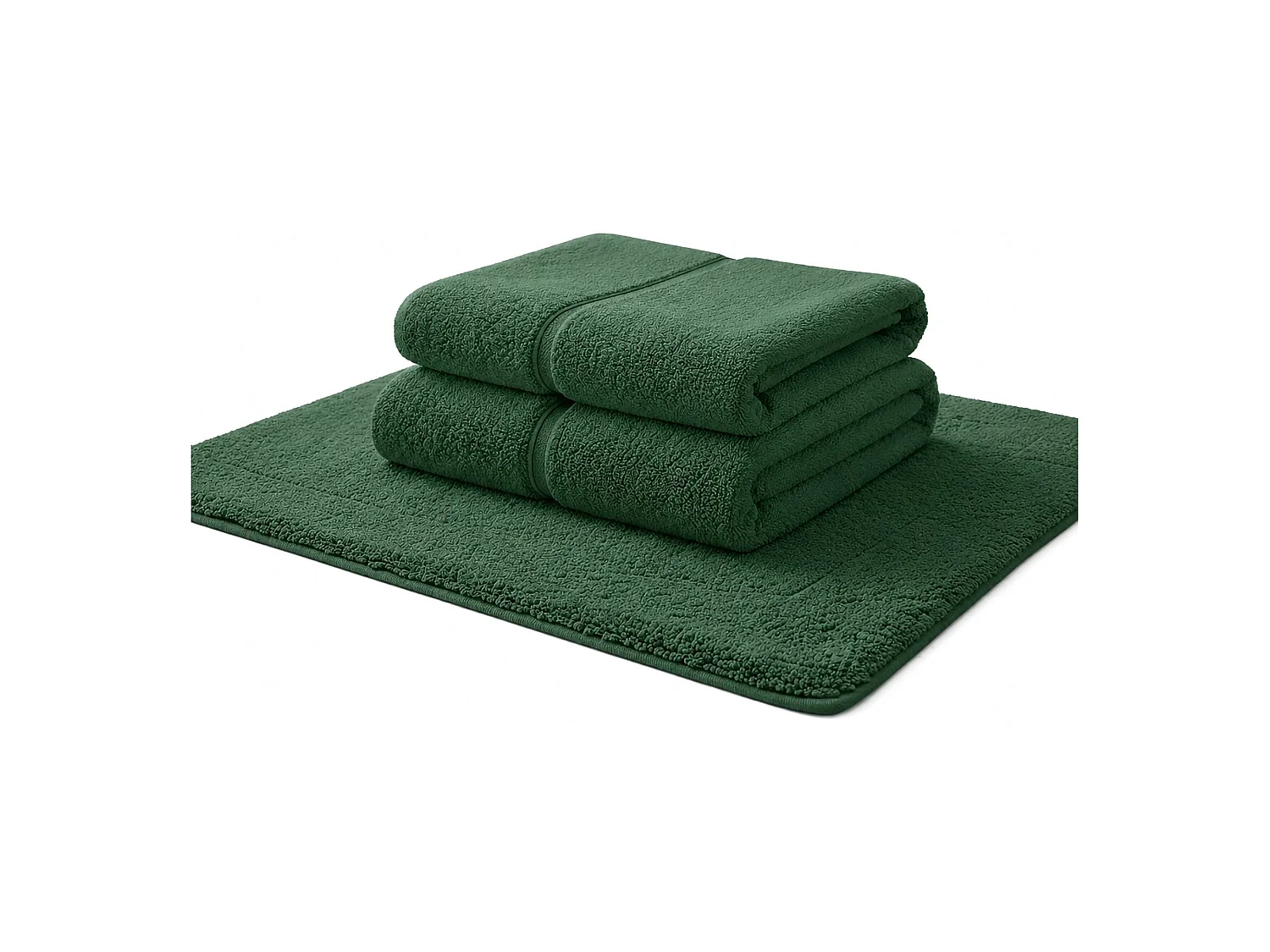 Lot de Serviettes Sanenere, 100% Coton, Lot de 2, Vert Émeraude : 1 Serviette Visage 40x60 cm, 1 Serviette Invité/Mains 60x110 cm