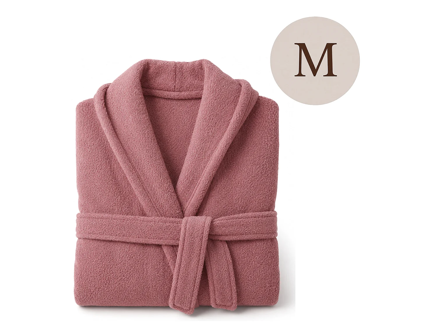 Peignoir Satoka, 100% Coton avec Capuche, Rose, Taille M