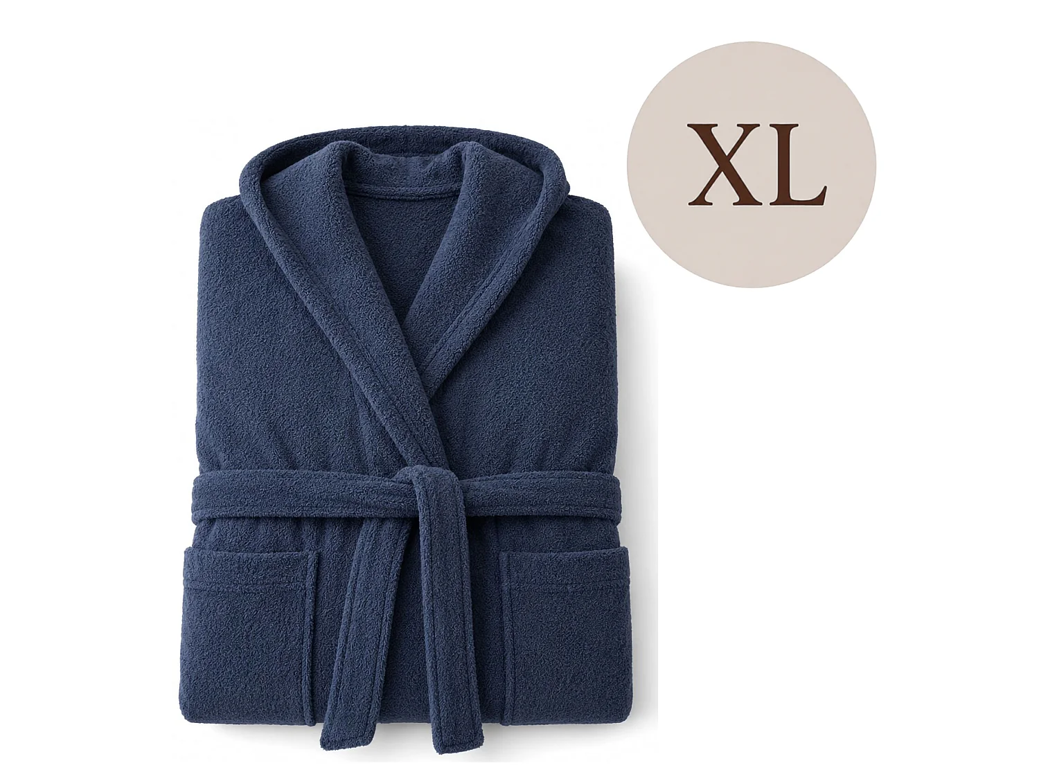 Accappatoio Satiza, 100% Cotone con Cappuccio, blu, Taglia xl