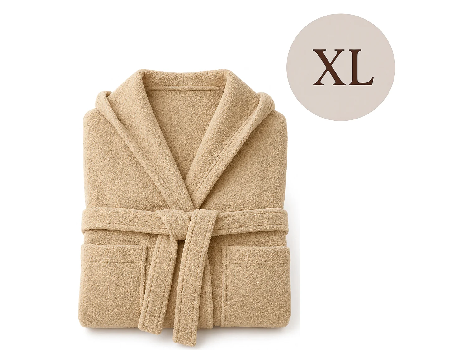 Peignoir Satiza, 100% Coton avec Capuche, Crème Blanche, Nuance Crème, Taille XL