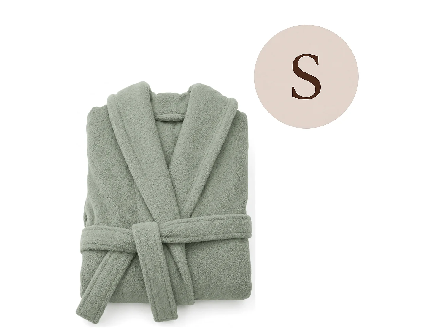 Peignoir Satofa, 100% Coton avec Capuche, Vert Sauge, Nuance de Structure Sauge, Taille S