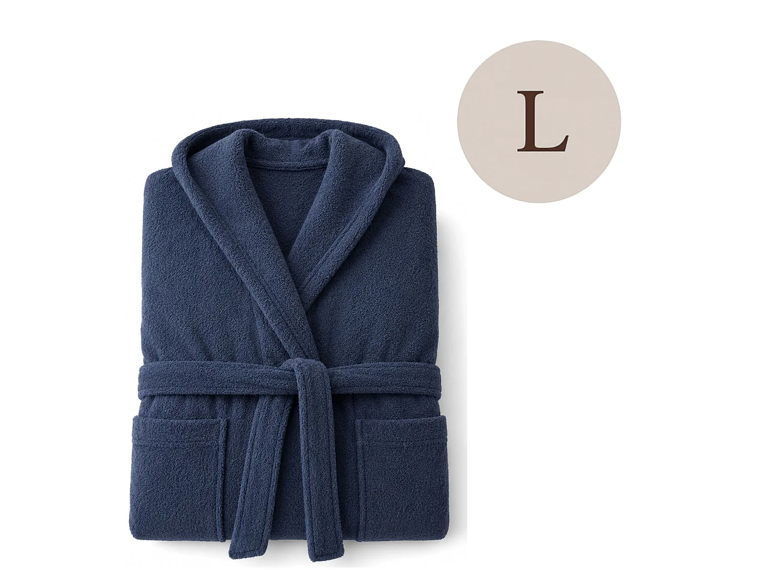 Accappatoio Satotite, 100% Cotone con Cappuccio, blu, Taglia l