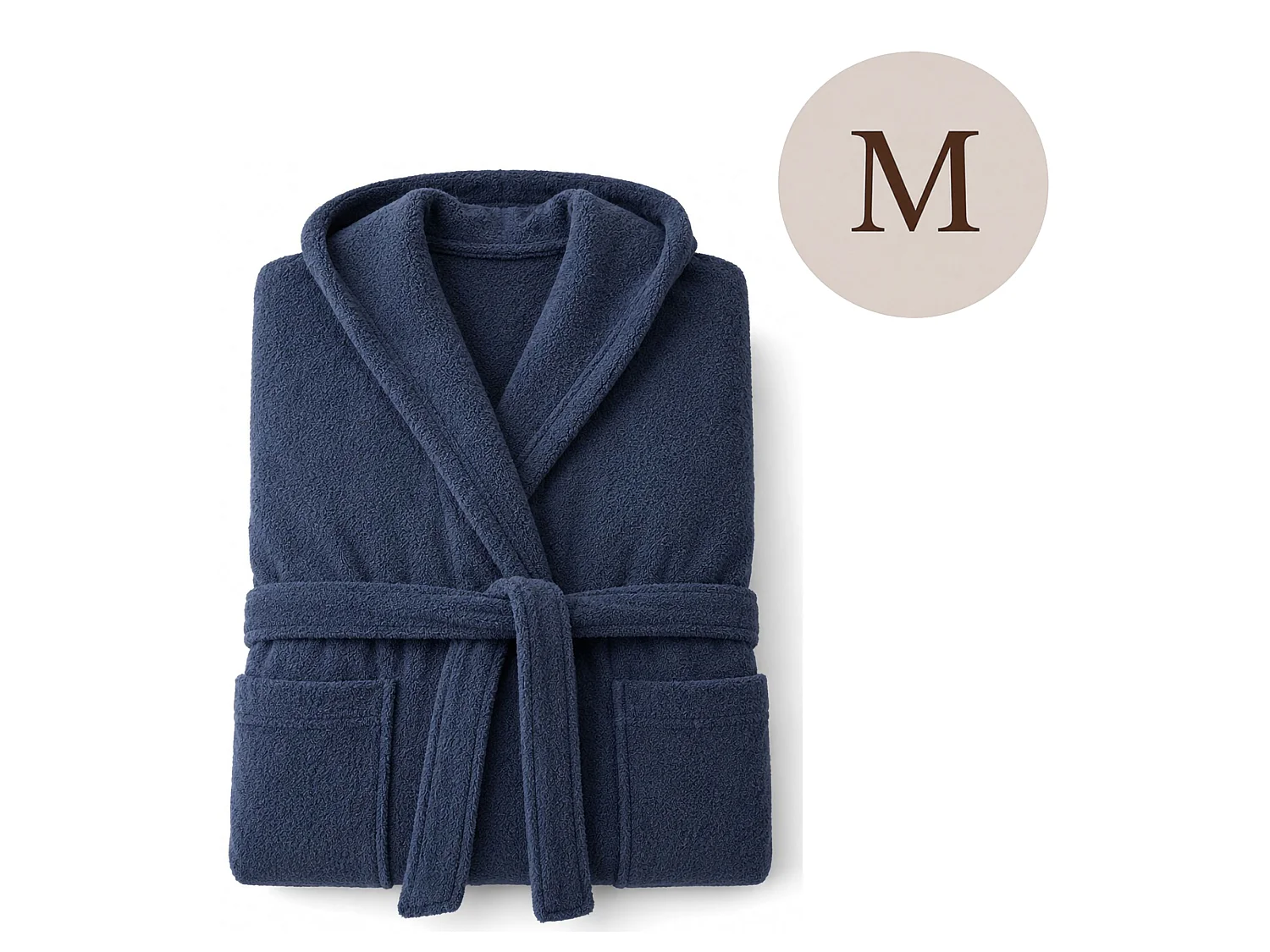 Accappatoio Satoka, 100% Cotone con Cappuccio, blu, Taglia m