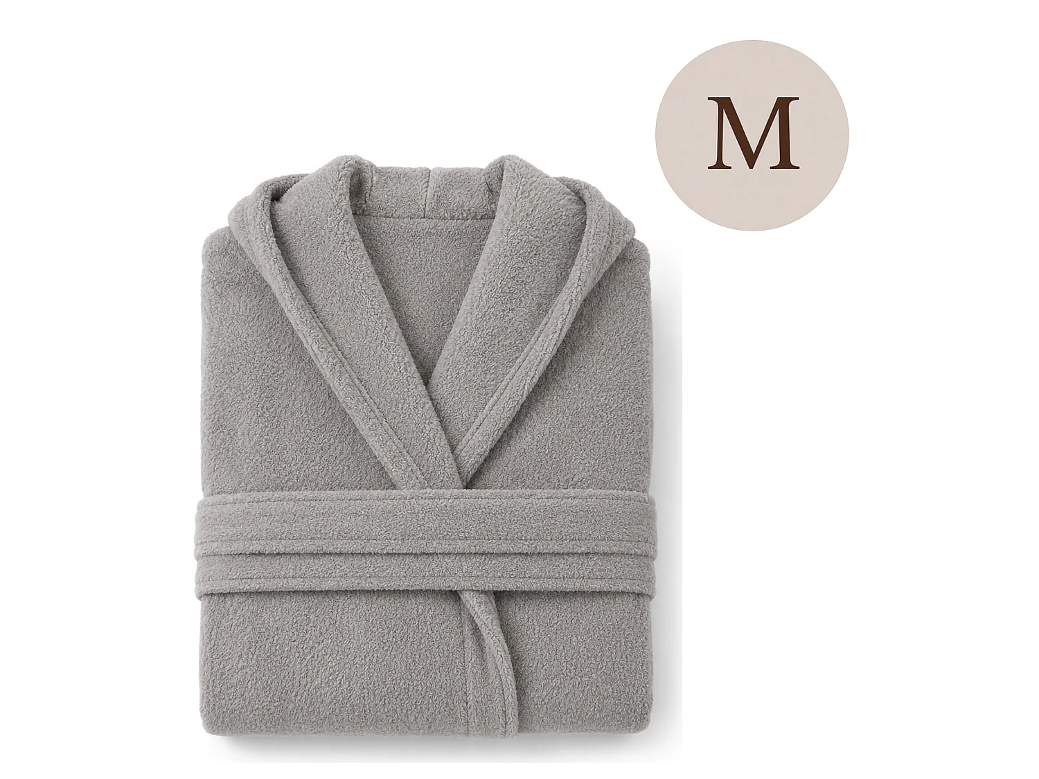 Accappatoio Satoka, 100% Cotone con Cappuccio, Grigio, Taglia m
