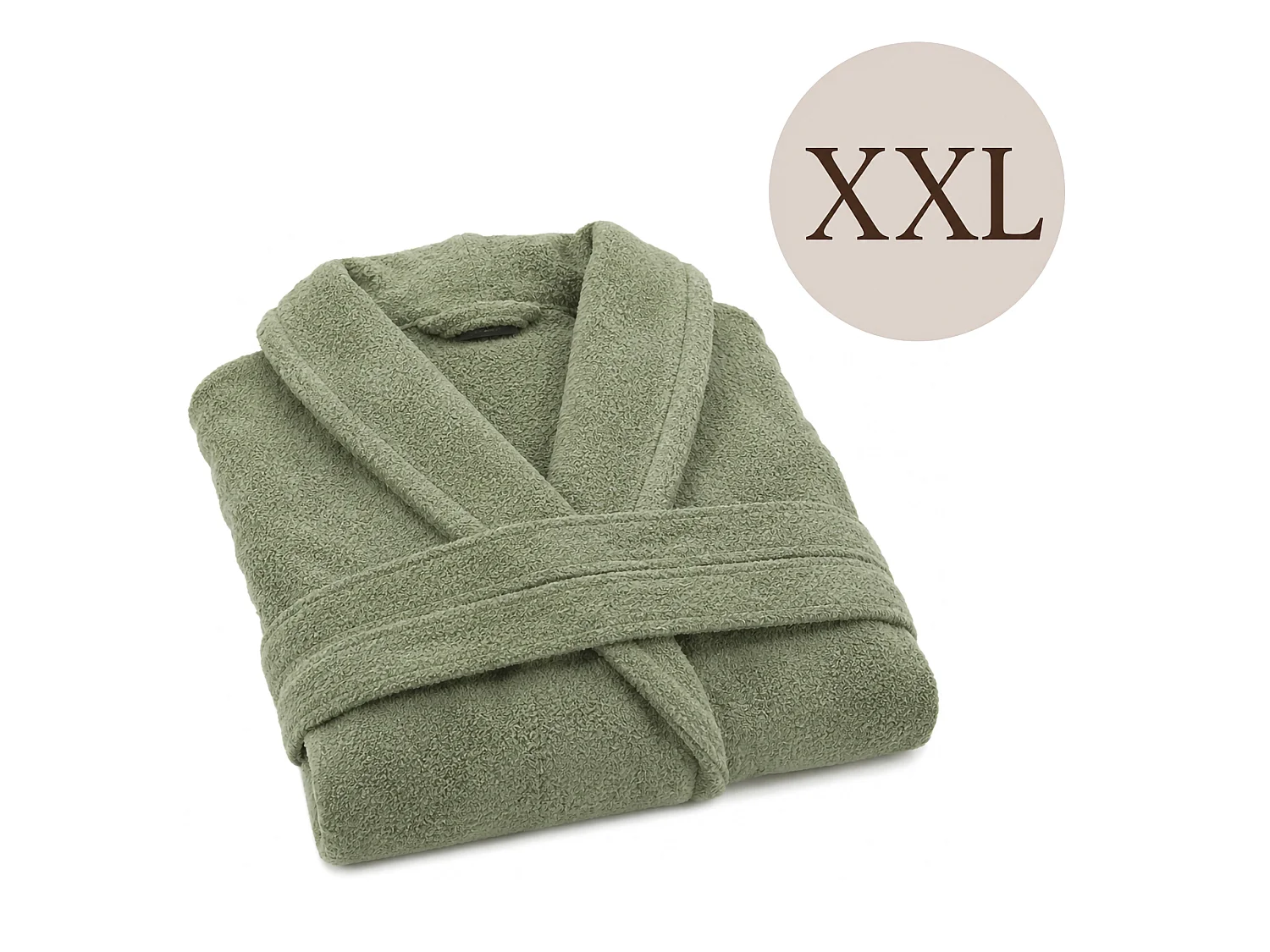 Peignoir Satina, 100% Coton avec Capuche, Vert Menthe, Effet Dégradé Menthe, Taille XXL