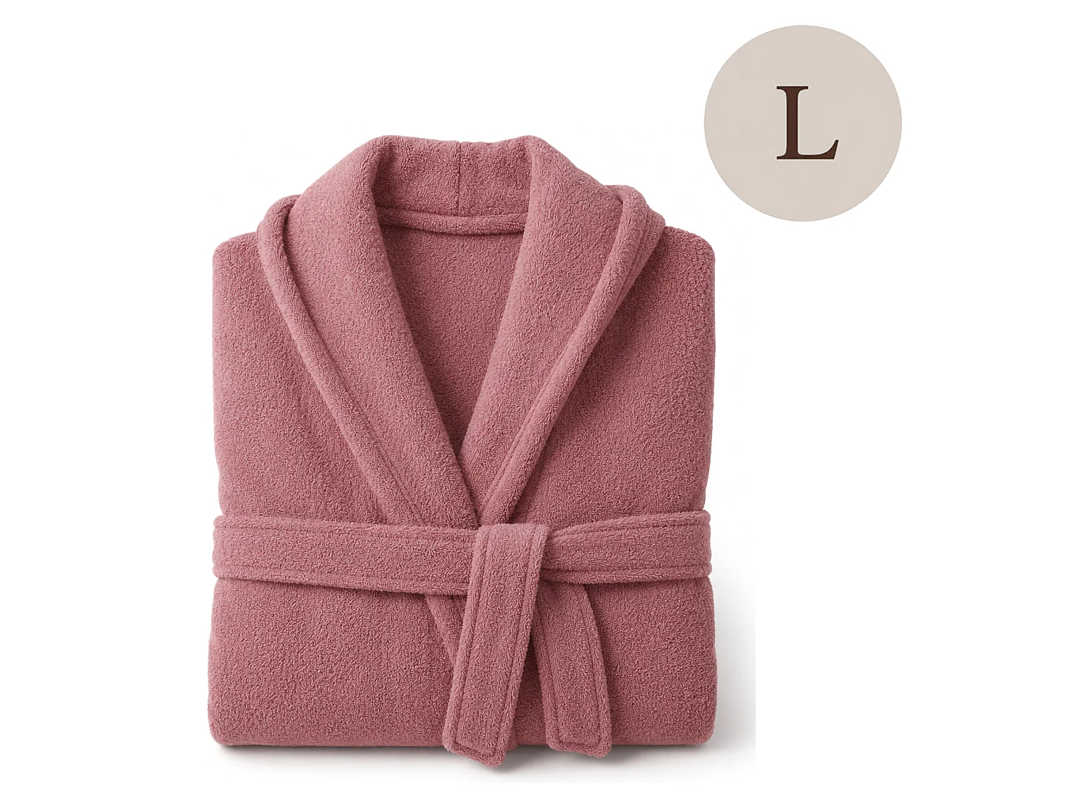Peignoir Satotite, 100% Coton avec Capuche, Rose, Taille L
