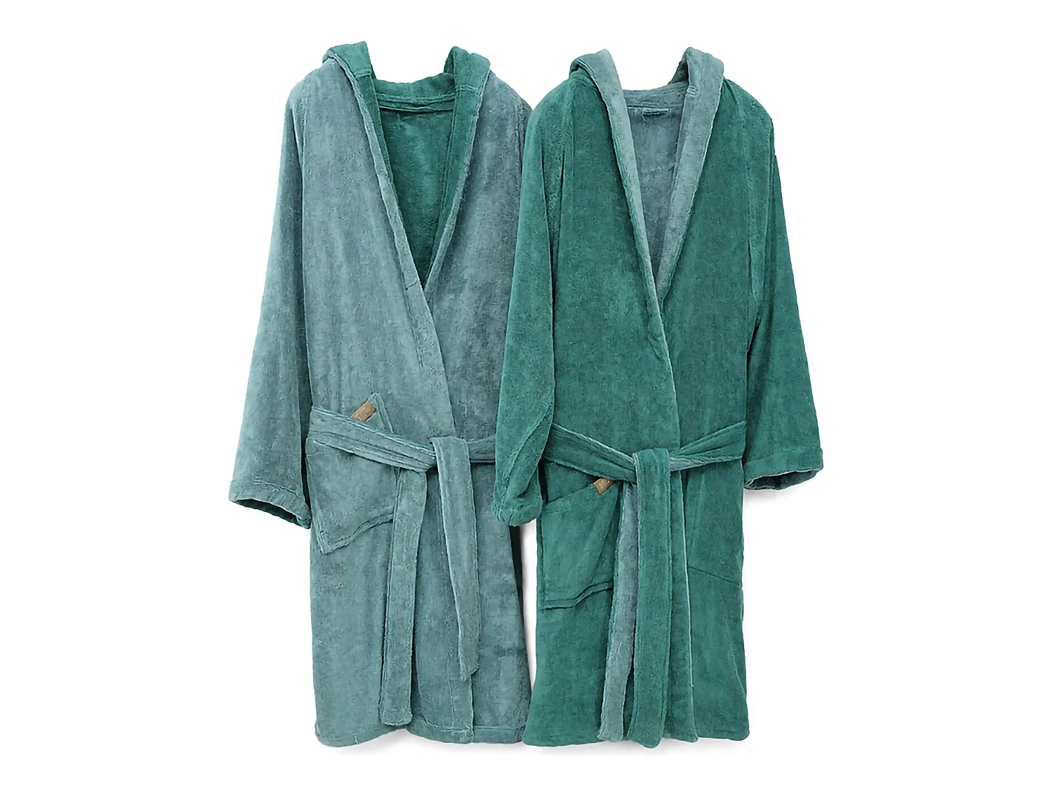 Accappatoio Sekate, 100% Cotone con Cappuccio Reversibile, Verde Acqua, Colore Struttura Verde, Sfumatura Colore Struttura Acqua
