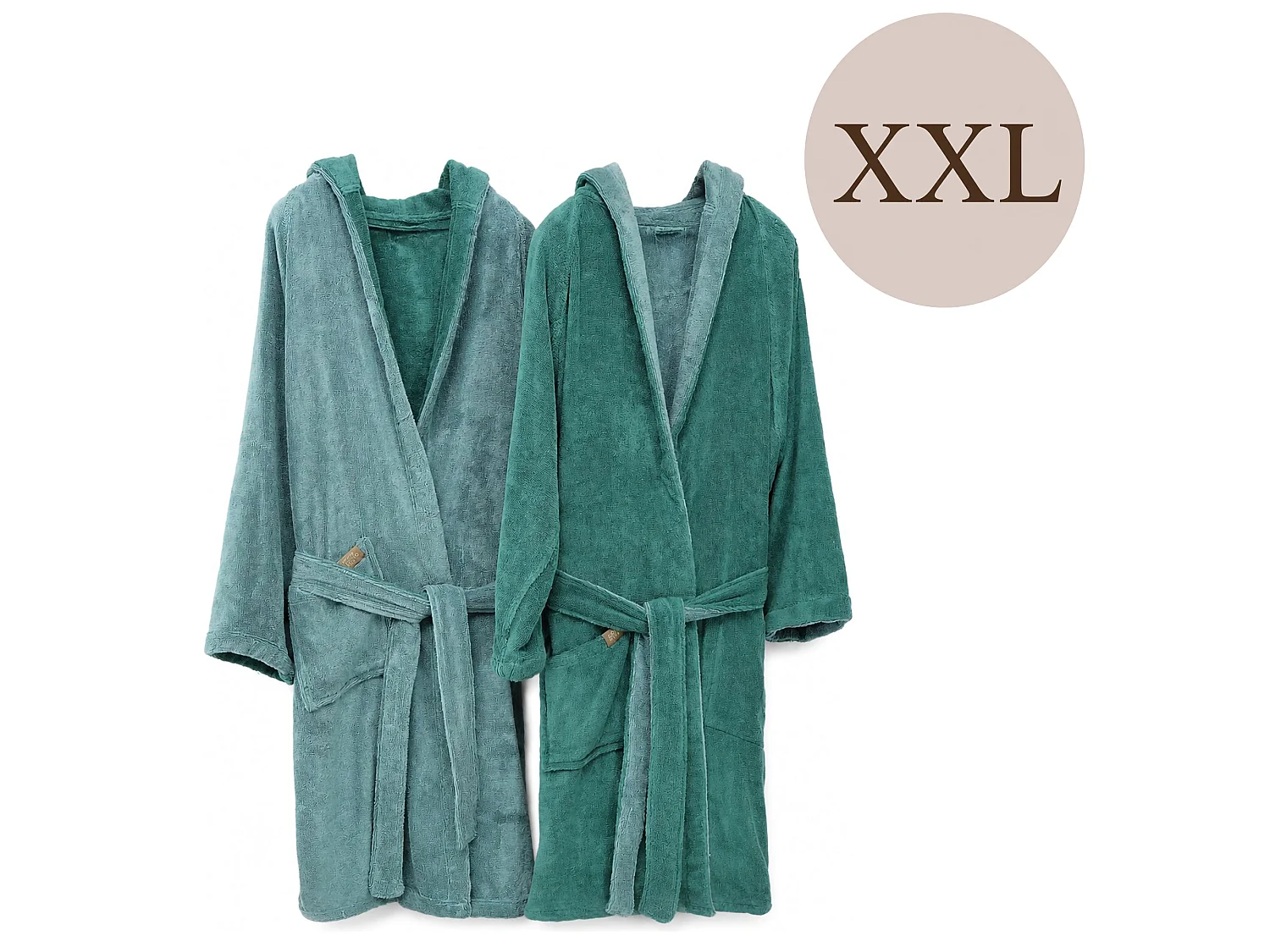 Accappatoio Sekate, 100% Cotone con Cappuccio Reversibile, Verde Acqua, Colore Struttura Verde, Sfumatura Colore Struttura Acqua