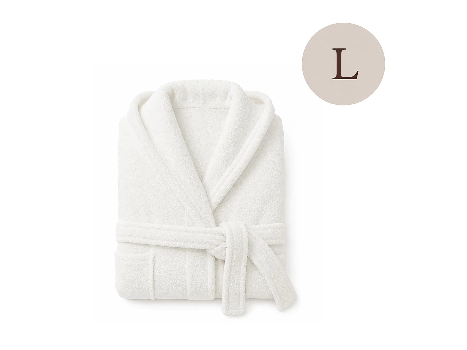 Accappatoio Satotite, 100% Cotone con Cappuccio, Bianco, Taglia l
