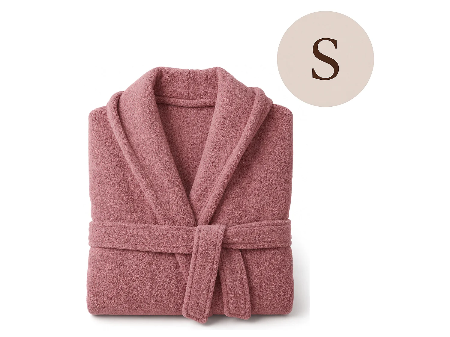 Peignoir Satofa, 100 % Coton avec Capuche, Rose, Taille S