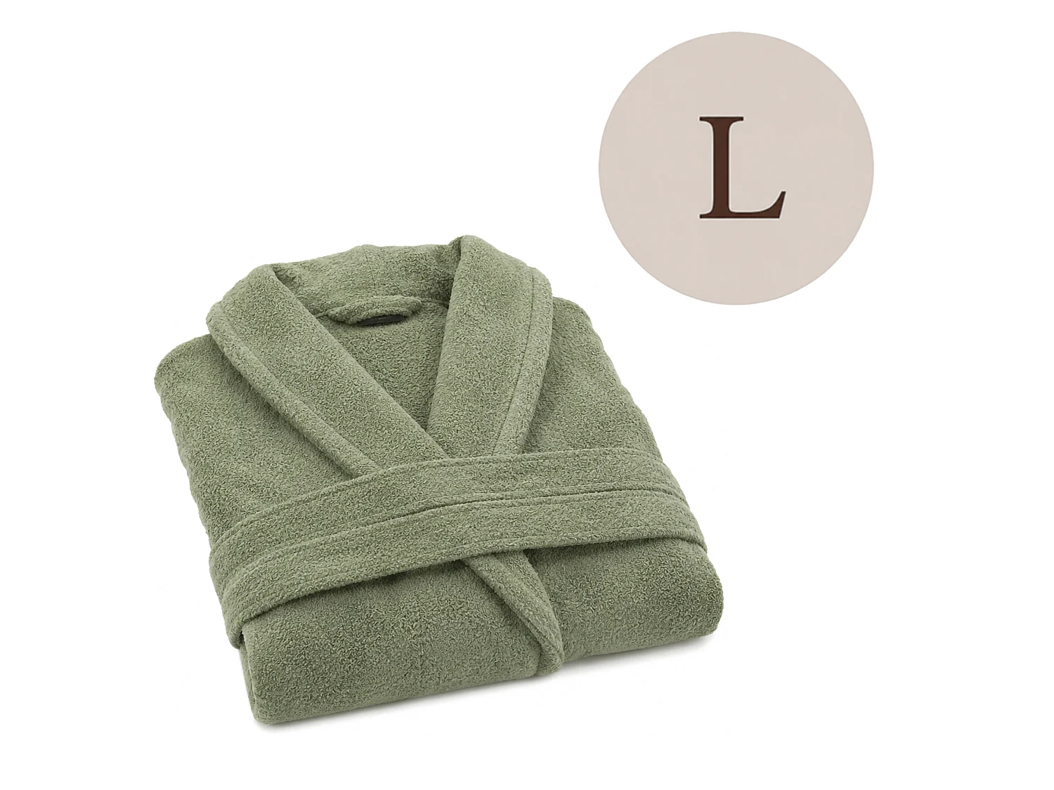 Peignoir Satotite, 100% Coton avec Capuche, Vert Menthe, Nuance Menthe Structurée, Taille L