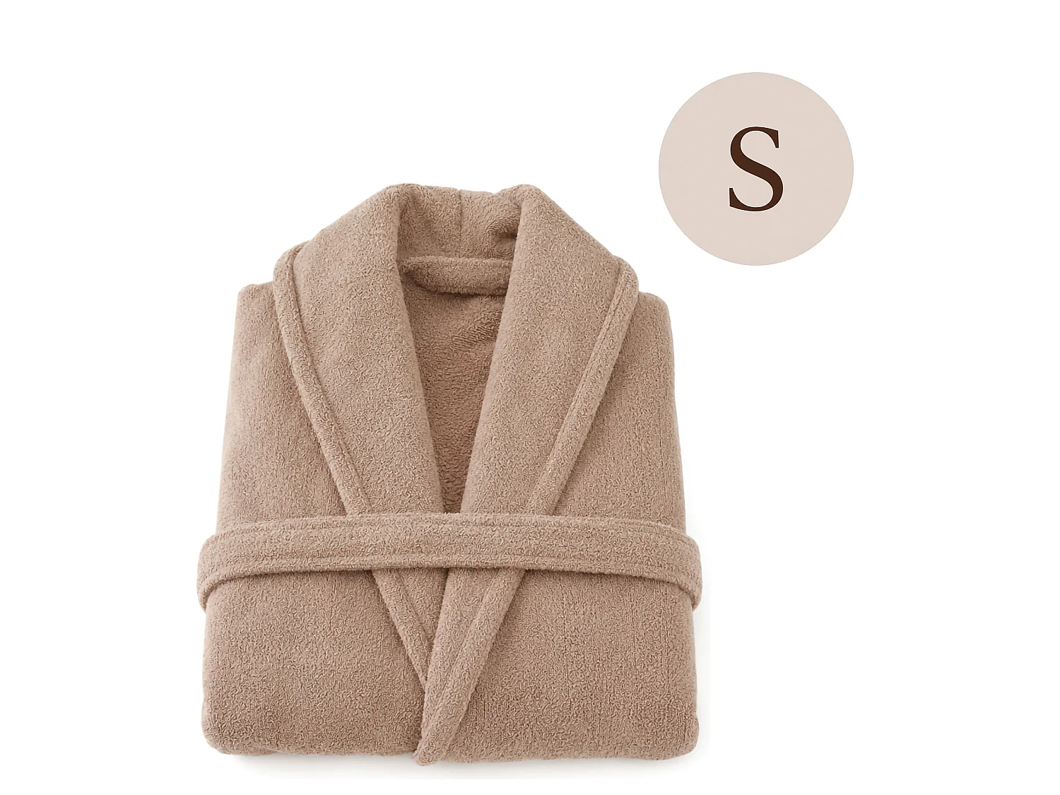 Peignoir Satofa, 100% Coton avec Capuche, Marron Sable, Dégradé de Sable, Taille S