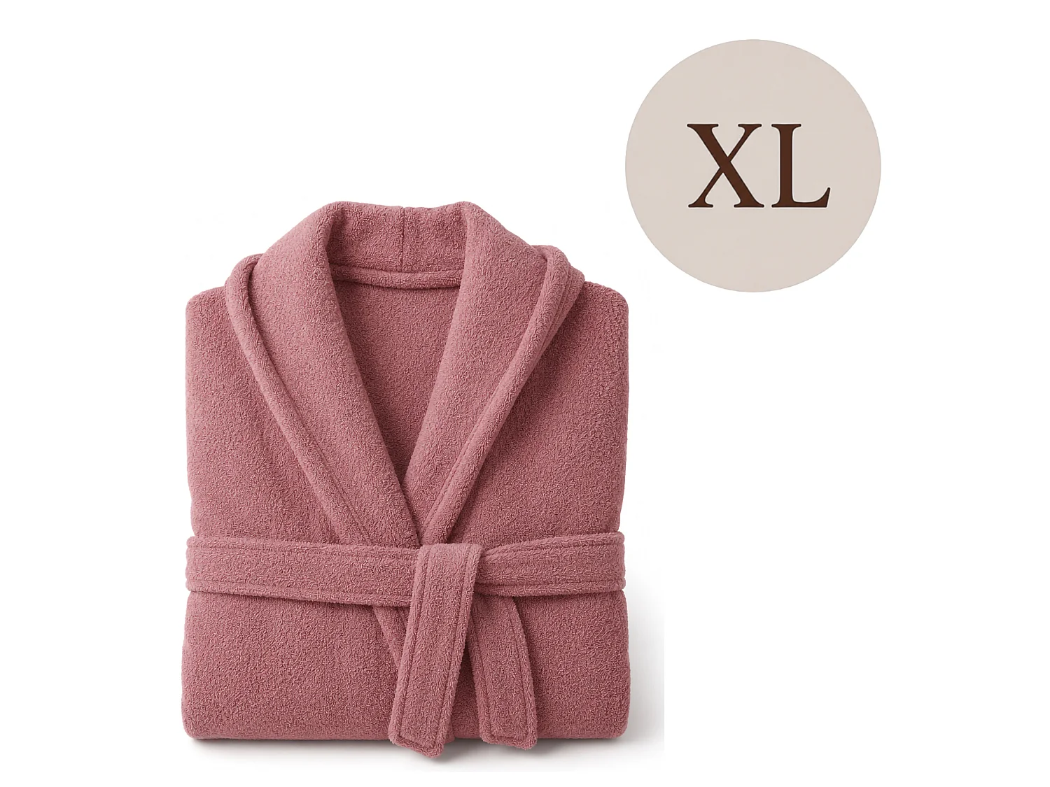 Peignoir Satiza, 100 % Coton avec Capuche, Rose, Taille XL
