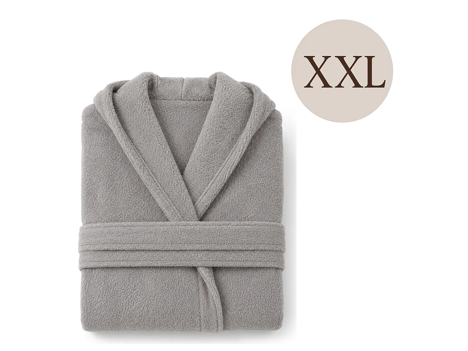 Accappatoio Satina, 100% Cotone con Cappuccio, Grigio, Taglia xxl