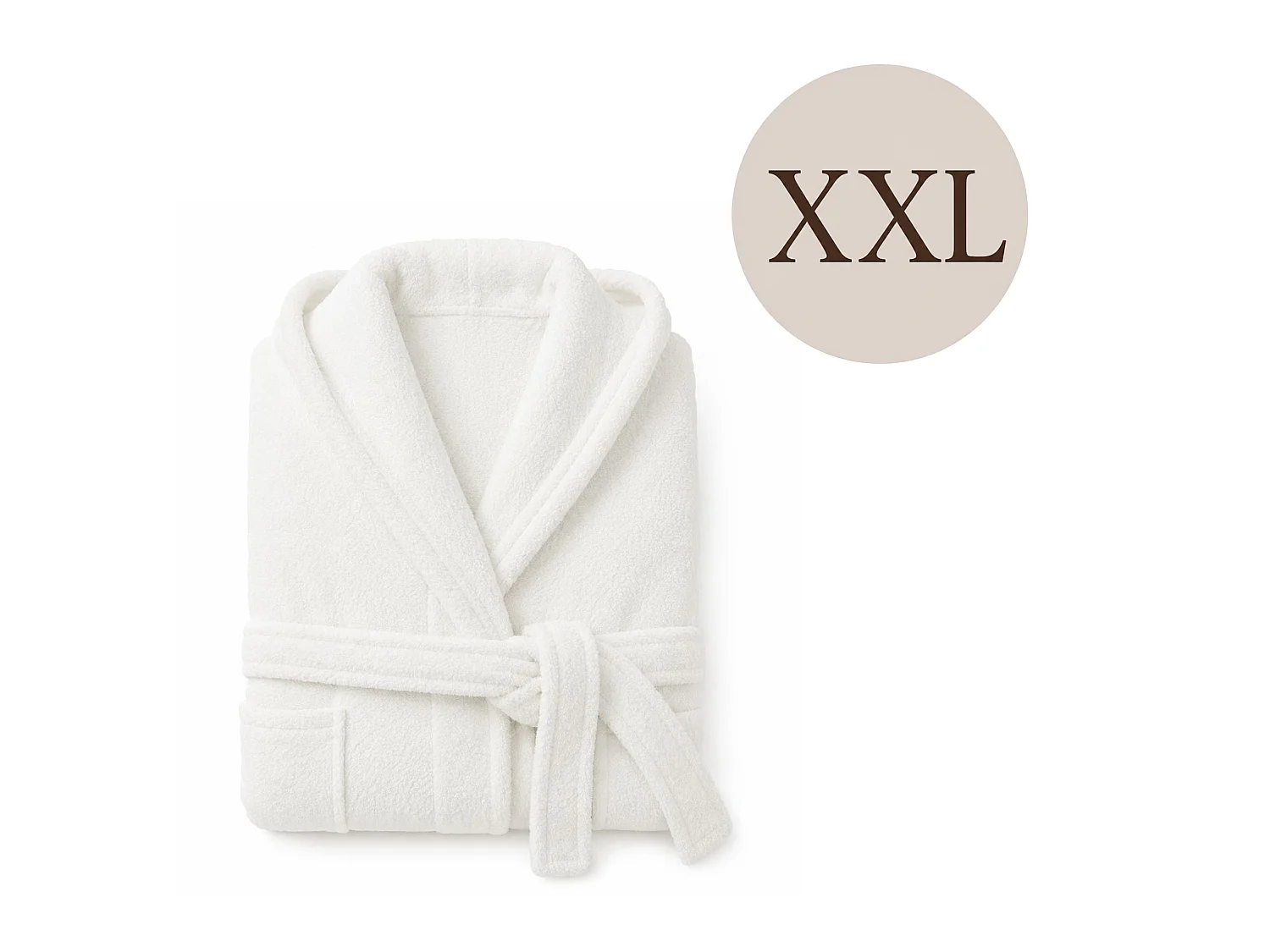 Accappatoio Satina, 100% Cotone con Cappuccio, Bianco, Taglia xxl
