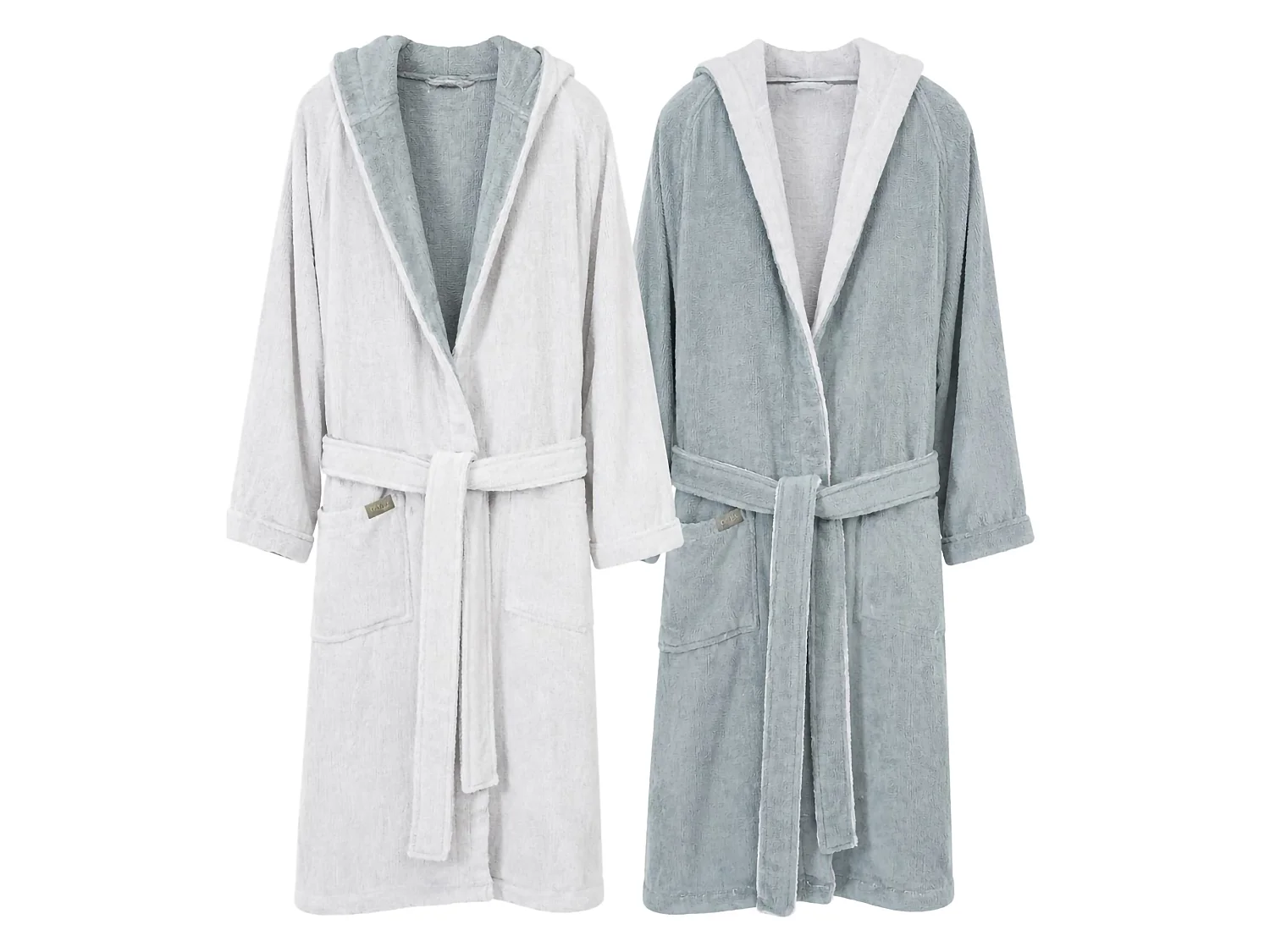 Accappatoio Seha, 100% Cotone con Cappuccio Reversibile, Grigio Chiaro, Colore Struttura Grigio, Sfumatura Colore Struttura Chiaro