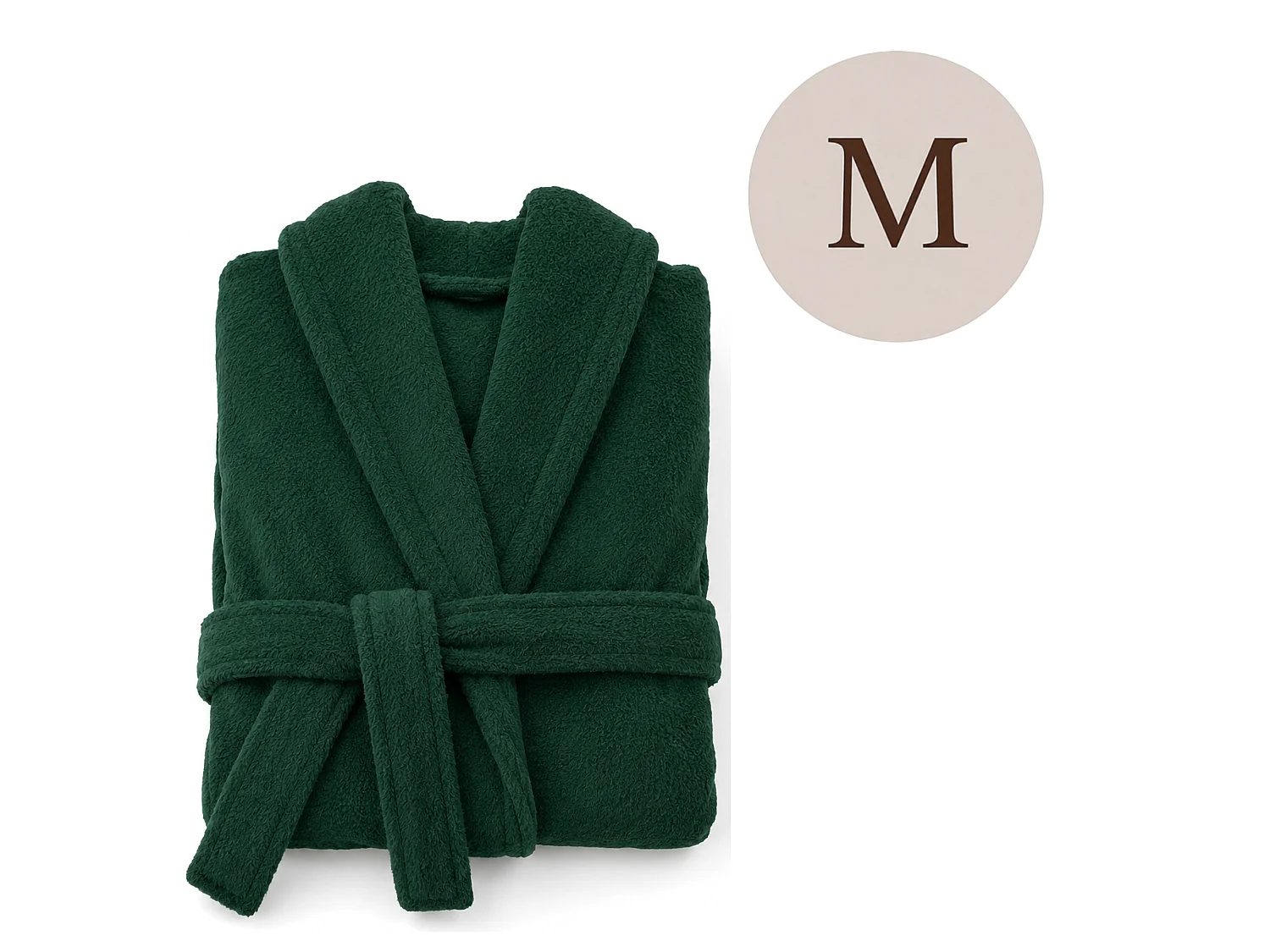 Accappatoio Satoka, 100% Cotone con Cappuccio, Verde, Taglia m