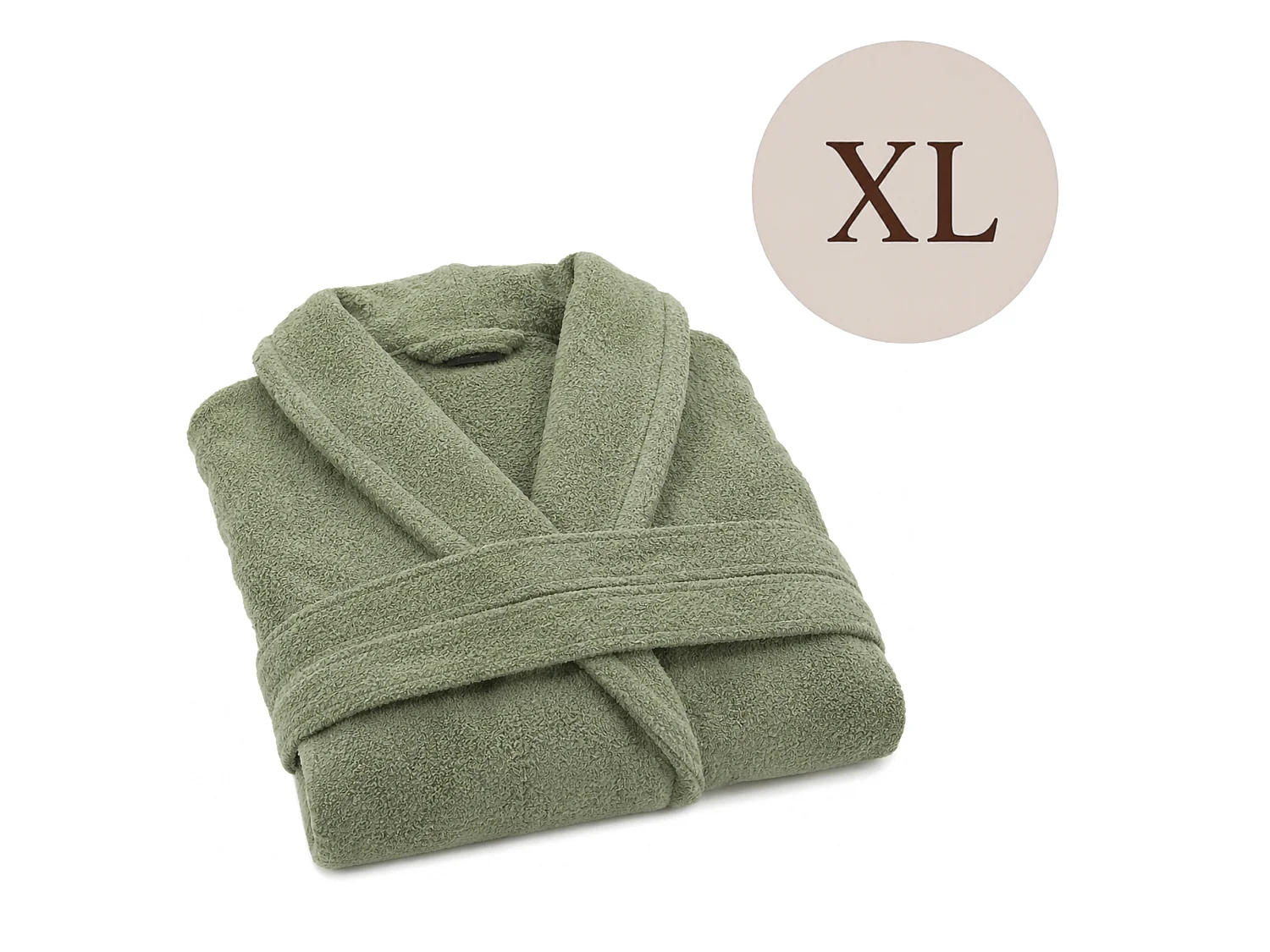 Peignoir Satiza, 100 % Coton avec Capuche, Menthe Verte, Tonalité Menthe, Taille XL