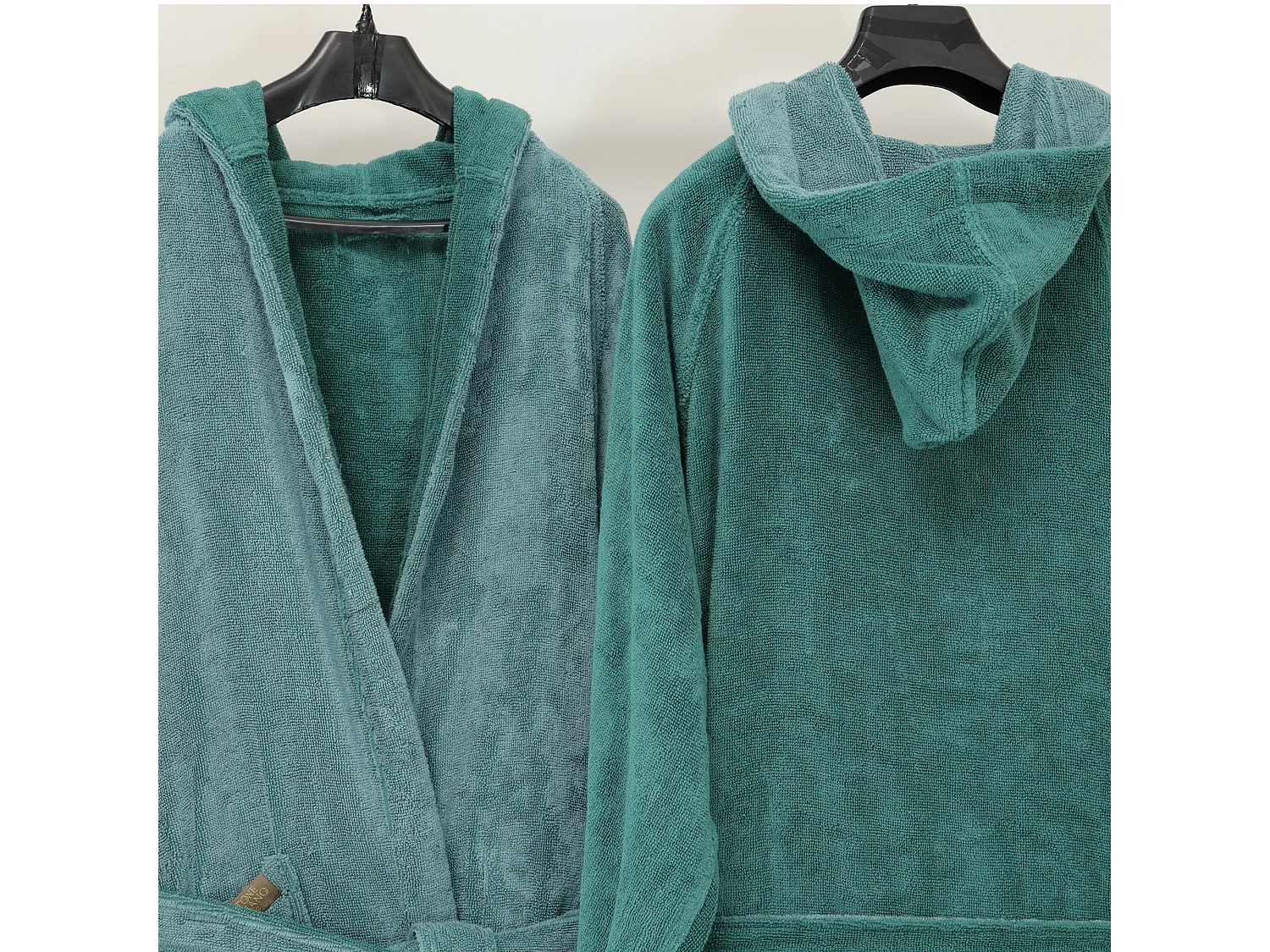 Accappatoio Seha, 100% Cotone con Cappuccio Reversibile, Verde Acqua, Colore Struttura Verde, Sfumatura Colore Struttura Acqua