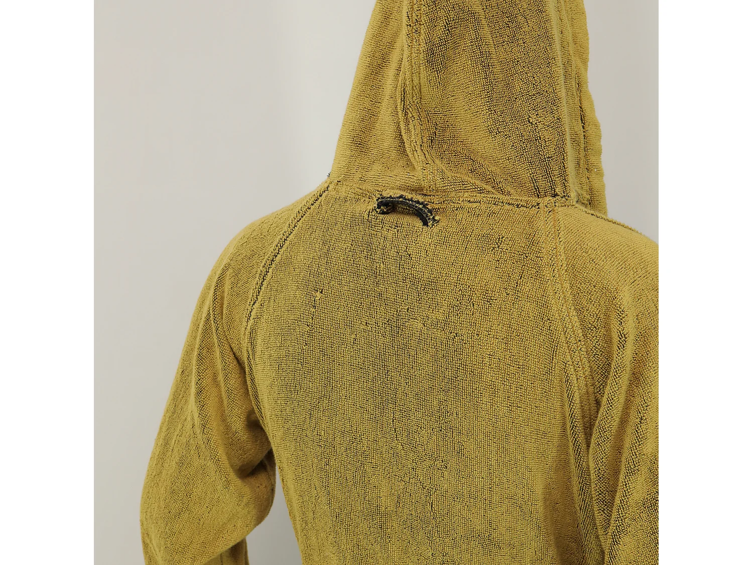 Peignoir Sekate, 100% Coton avec Capuche Réversible, Noir, Structure Dorée, Taille XXL