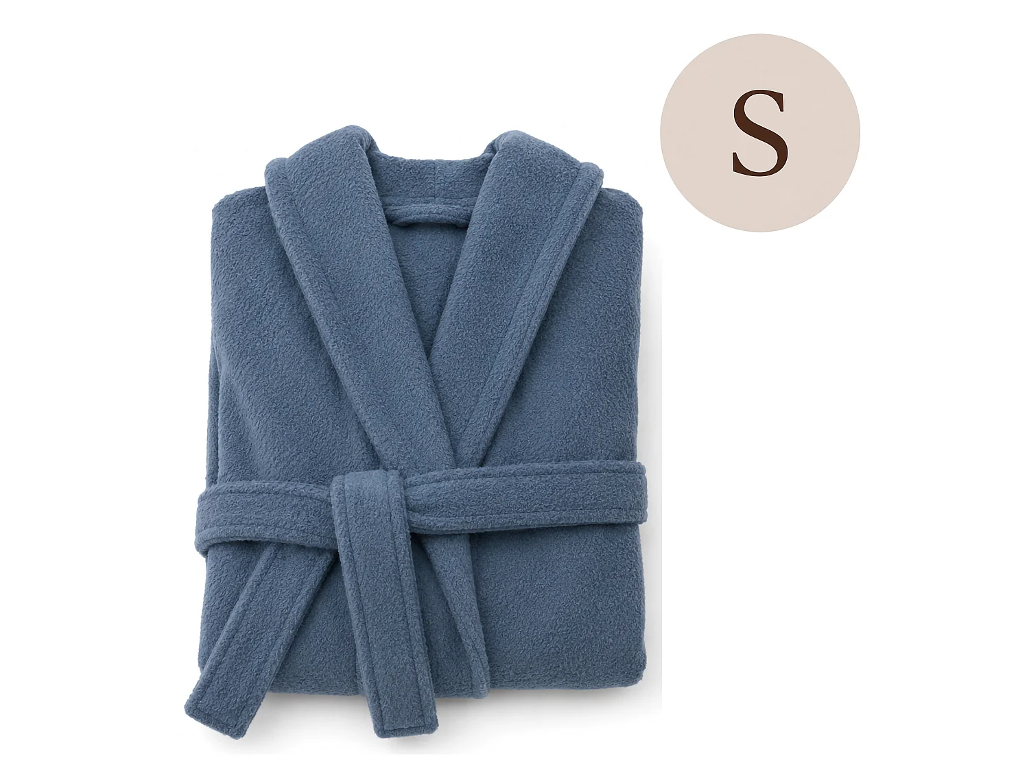 Peignoir Satofa, 100% Coton avec Capuche, Bleu Myosotis, Dégradé Structuré Myosotis, Taille S