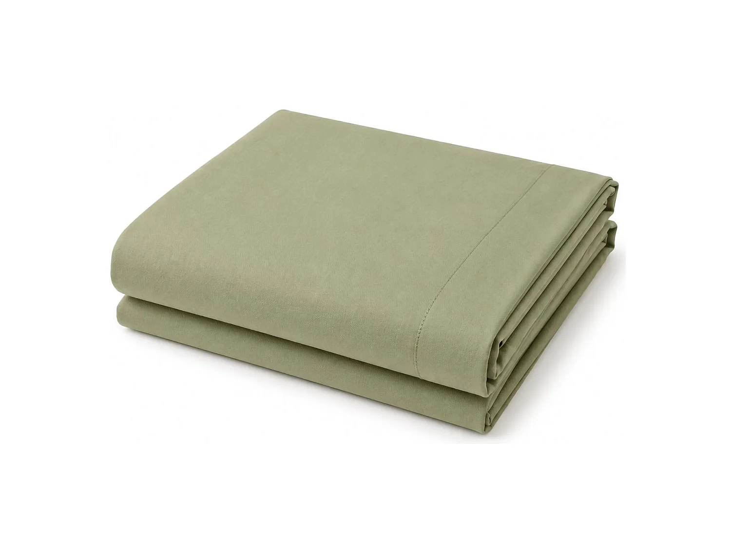 Ensemble Complet Lit Double Sarisa, en Polycoton, Vert, Lavable en Machine