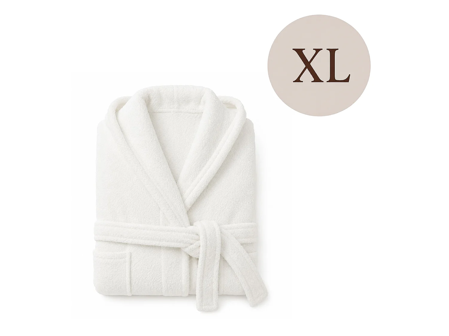 Accappatoio Satiza, 100% Cotone con Cappuccio, Bianco, Taglia xl