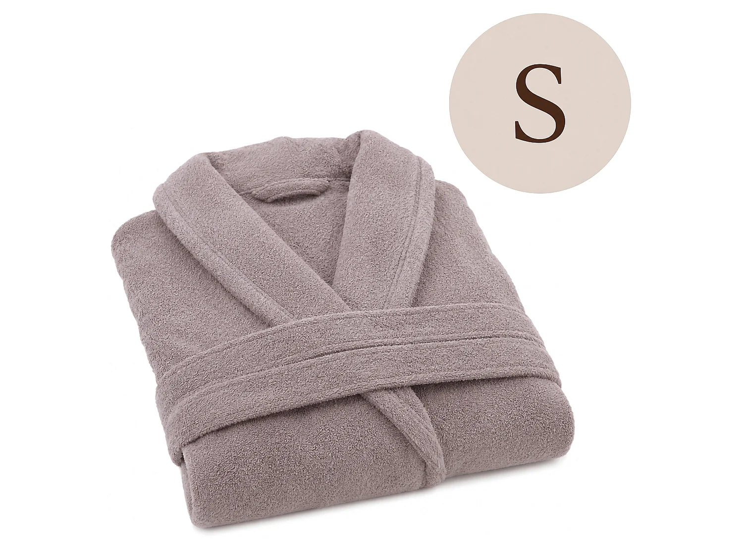 Peignoir Satofa, 100% Coton avec Capuche, Violet Lilas, Nuance Lilas, Taille S