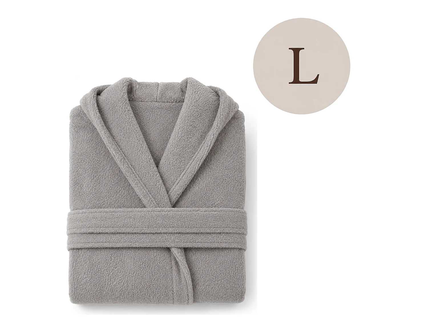 Accappatoio Satotite, 100% Cotone con Cappuccio, Grigio, Taglia l
