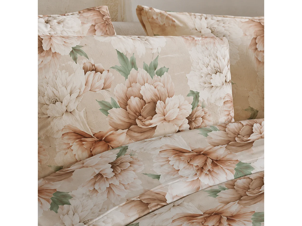 Set Completo Letto Matrimoniale Rovanone, in Cotone, Bianco Crema, Lavabile in Lavatrice, Asciugatrice