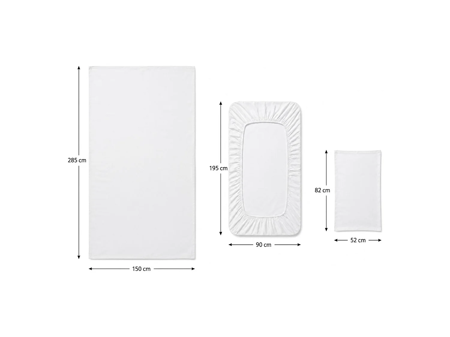 Ensemble Complet Lit Simple Sapatalo, en Polycoton, Blanc, Lavable en Machine