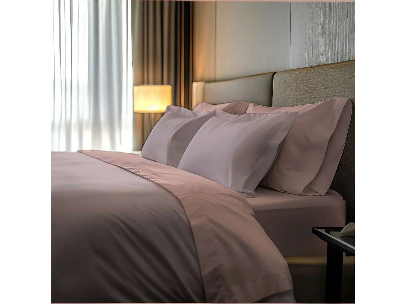Ensemble de Lit Complet Place et Demie Rosirora, en Percale, Rose, Lavable en Machine, Sèche-linge