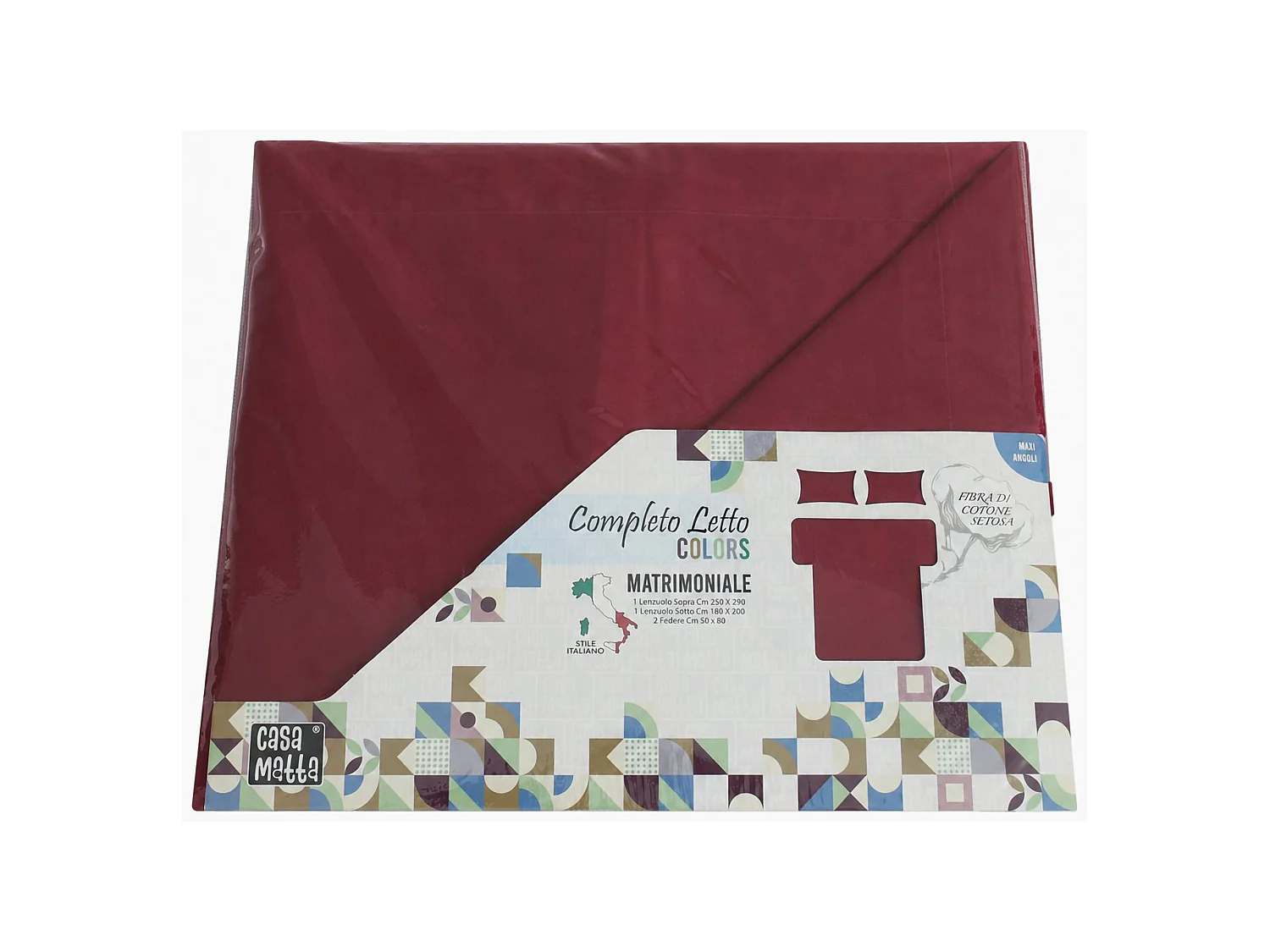 Ensemble Complet de Literie Double Sarisa, en Polycoton, Rouge, Lavable en Machine