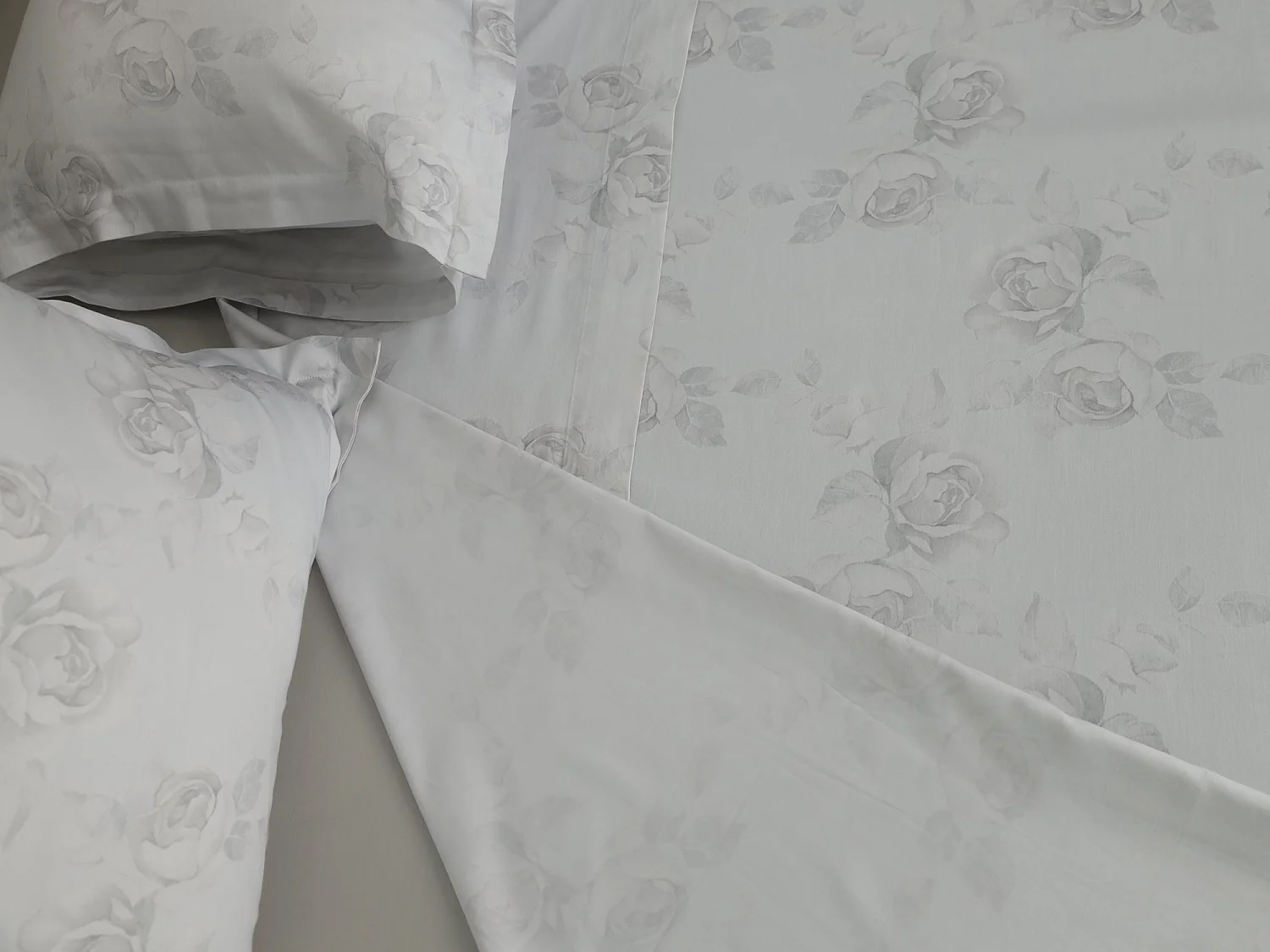 Ensemble Complet Lit Double Samesoda, Satin, Gris, Lavable en Machine, Séchage en Sèche-linge