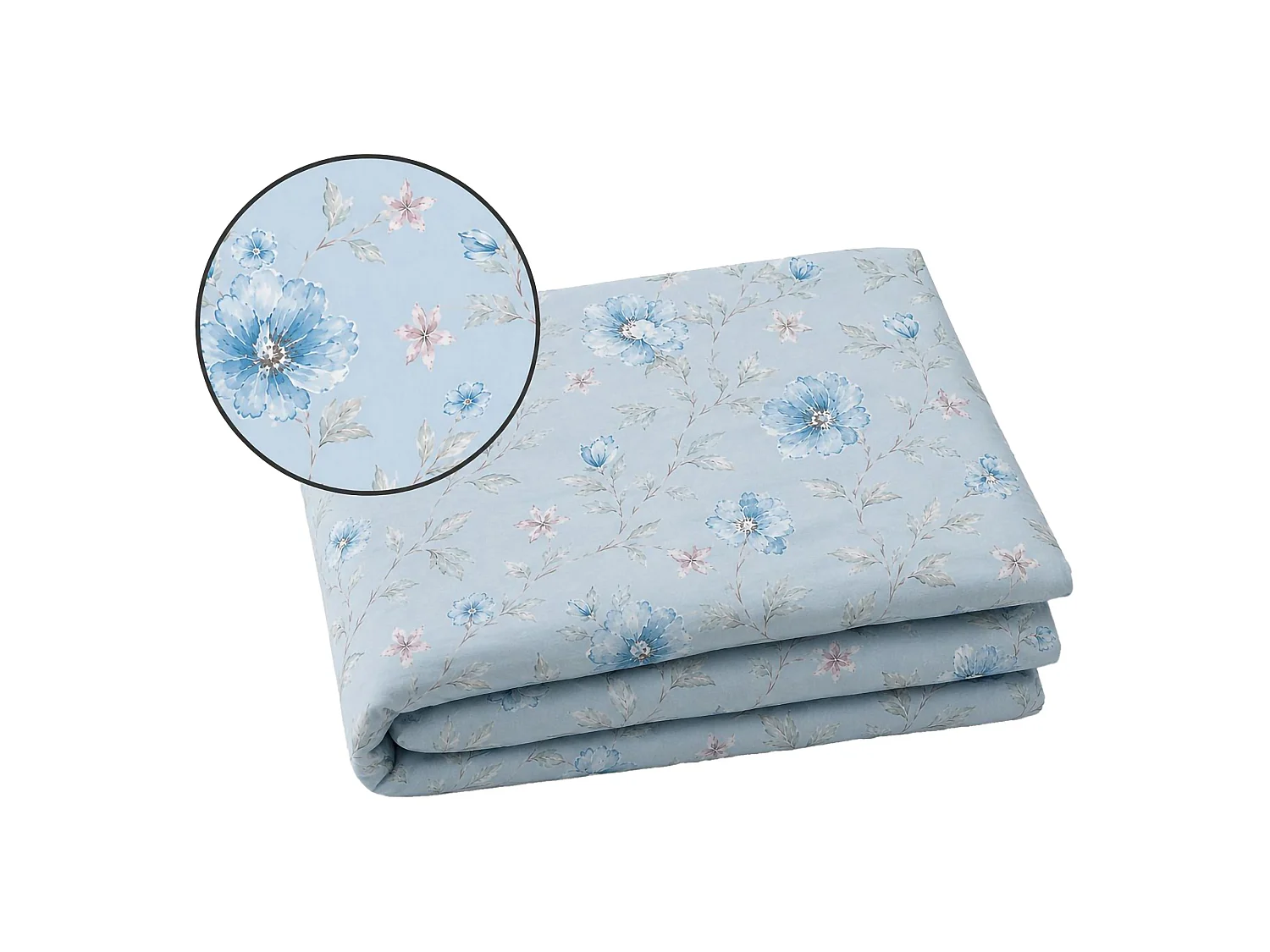 Ensemble Complet Lit une Place et Demie Rosiloda, en Percale, bleu, Lavable en Machine, Sèche-linge
