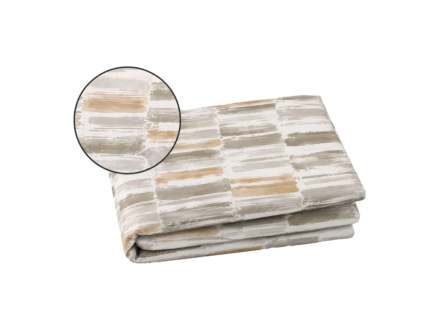 Ensemble Complet Lit Simple Samotelo, Percale Blanc Naturel, Lavable en Machine, Structure Marron