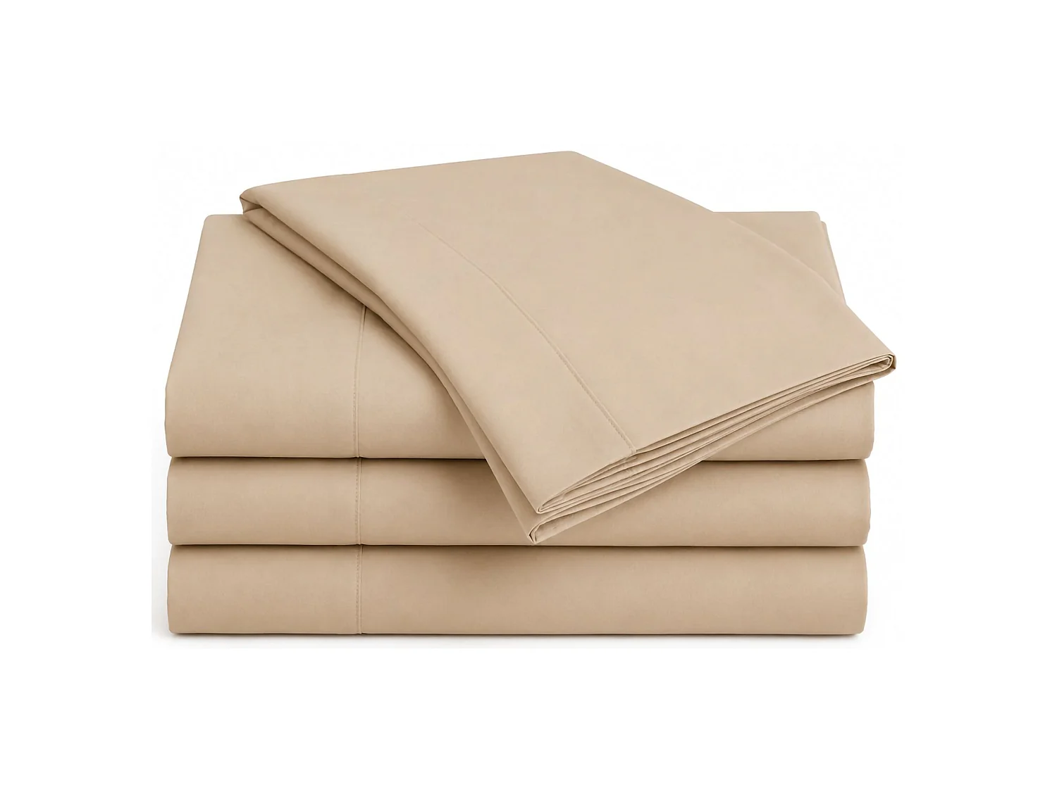 Set Completo Letto Singolo Rotihamo, in Cotone, Marrone Sabbia, Lavabile in Lavatrice