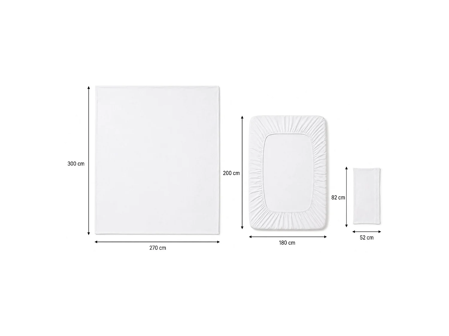 Ensemble Complet Lit Double Rorika, Percale, Blanc Crème, Lavable Machine, Sécheuse