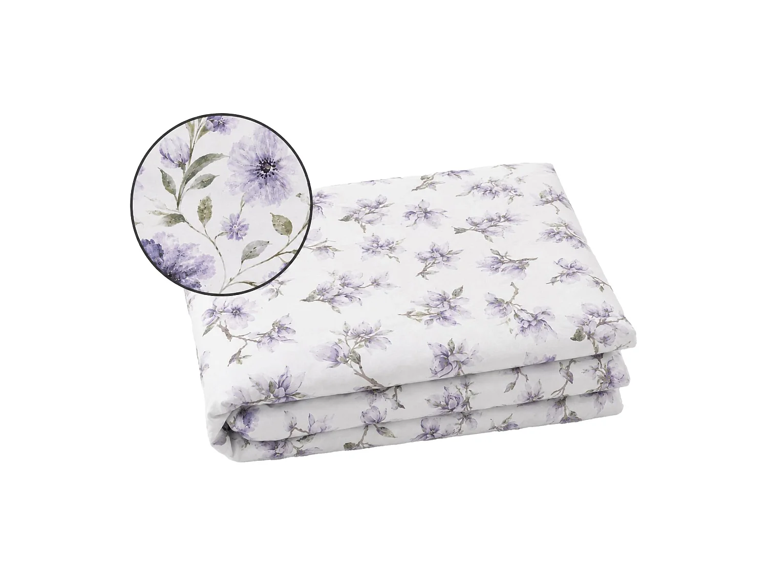 Set Completo Letto Matrimoniale Saliro, in Percalle, Viola Lavanda, Lavabile in Lavatrice, Asciugatrice
