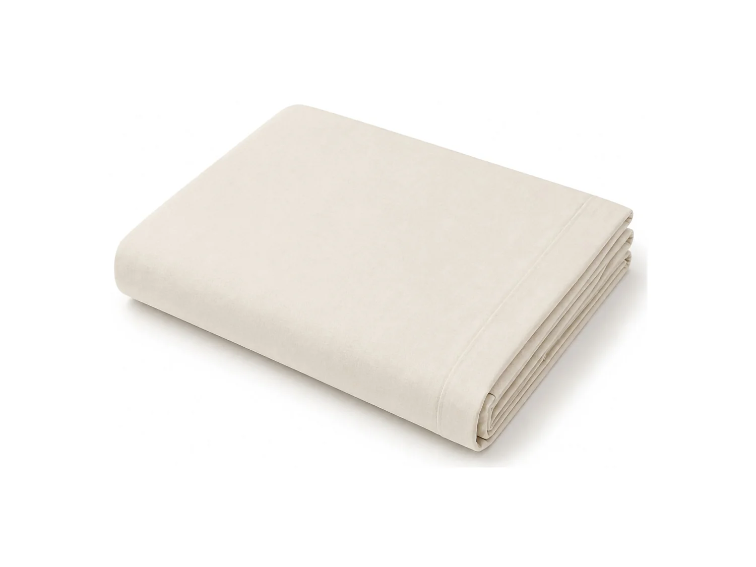 Ensemble Complet Lit Double Sarisa, en Polycoton, Blanc Crème, Lavable en Machine