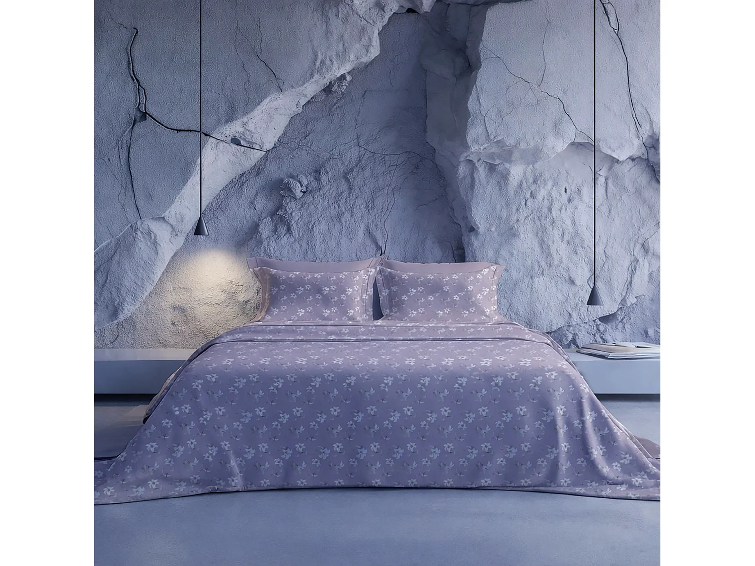 Ensemble Complet Lit Une Place et Demi Rorolisi, en Percale, Violet Lilas, Lavable en Machine, Sèche-linge