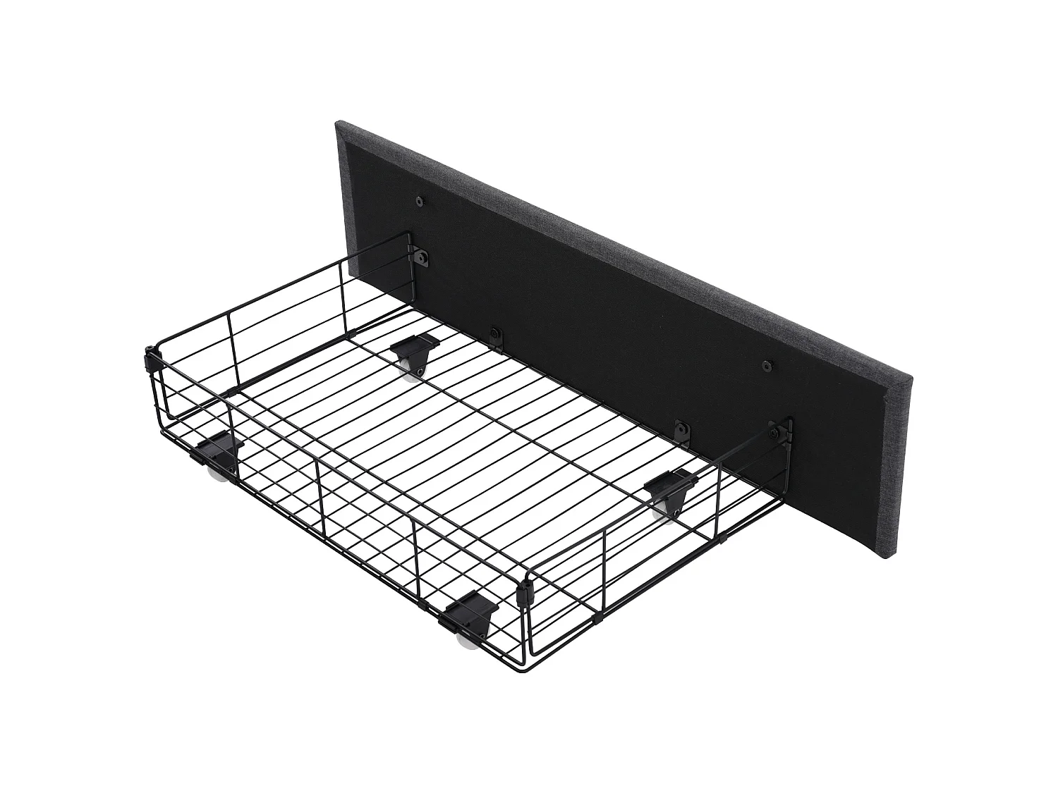 Lit 90x200 cm, Tête de Lit avec USB Type C, LED Contrôlable par App, 2 Tiroirs, Sommier à Lattes Bois Inclus, Sans Matelas, Gris