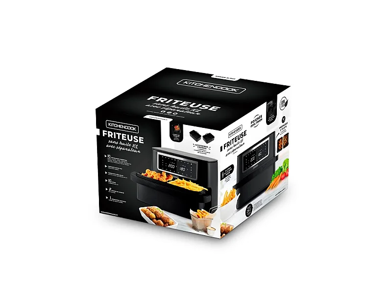 Kitchencook - Airmed_w_pot - Friteuse Sans Huile 10l - Séparateur Amovible