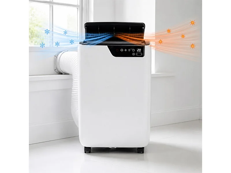 Climatiseur Mobile - Blanc - 14000 Btu - Réversible Chaud/froid - Silencieux
