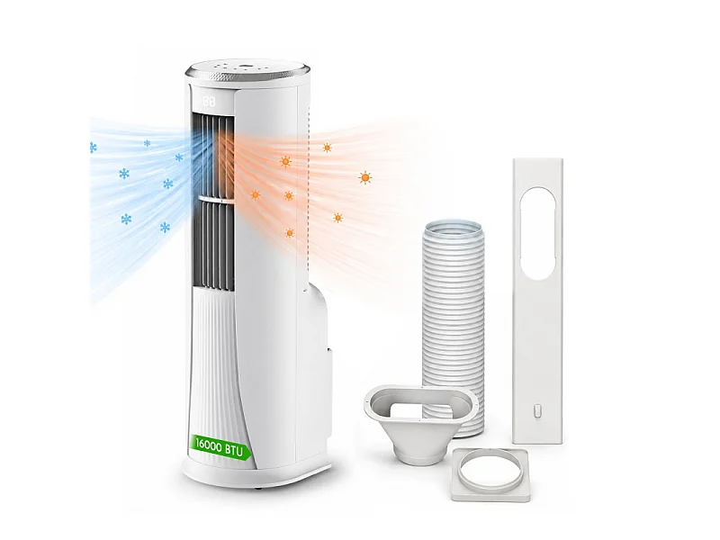 Climatiseur Mobile Réversible - 16 000 Btu - Froid & Chaud - Pompe à Chaleur Intégré
