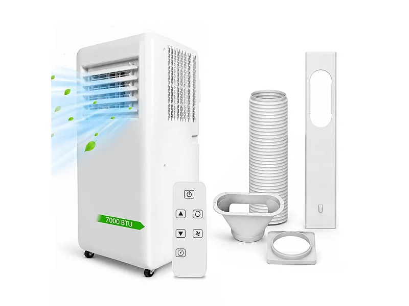 Climatiseur Portable - Blanc - 7000 Btu - 3-en-1 - Silencieux 64 Db